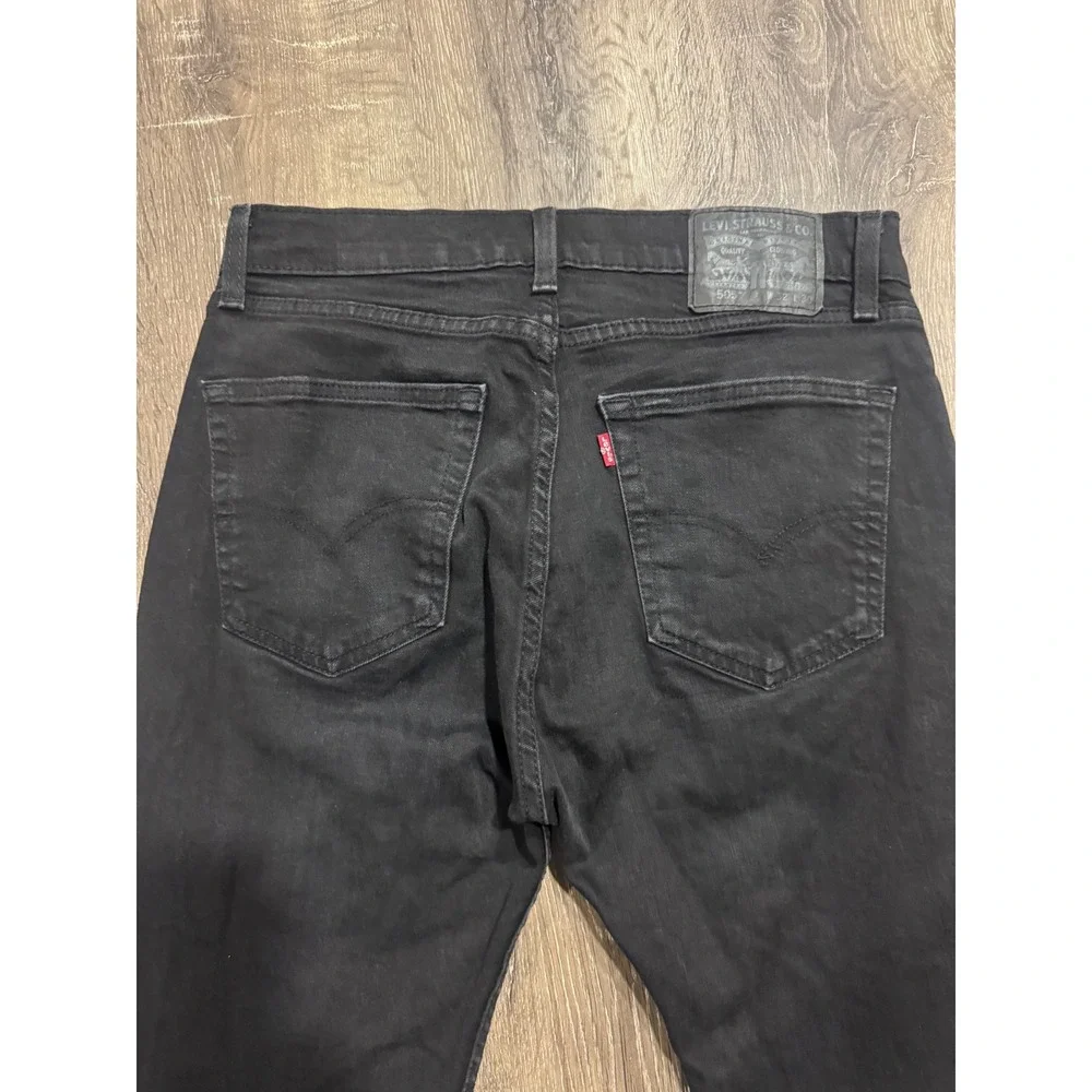 Levis 505 Regular Fit Black Jeans Mens W32 L30 Straight Leg Denim 00505-1469